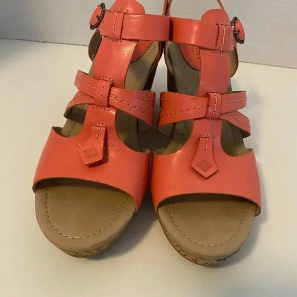 SPERRY Dawn Day Coral wedges size 9 - Picture 4 of 8
